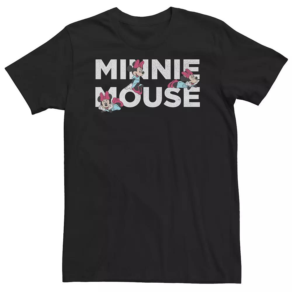 Big & Tall Disney Mickey And Friends Minnie Mouse Text Portraits Tee, Men's,  Product Image