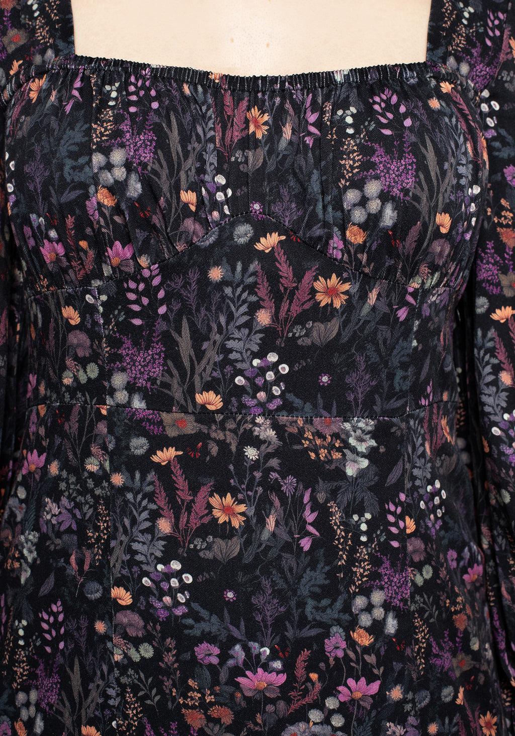 Heliotrope Floral Print Midi Dress Product Image