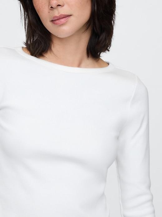 Heavyweight Rib Boatneck Crop T-Shirt Product Image