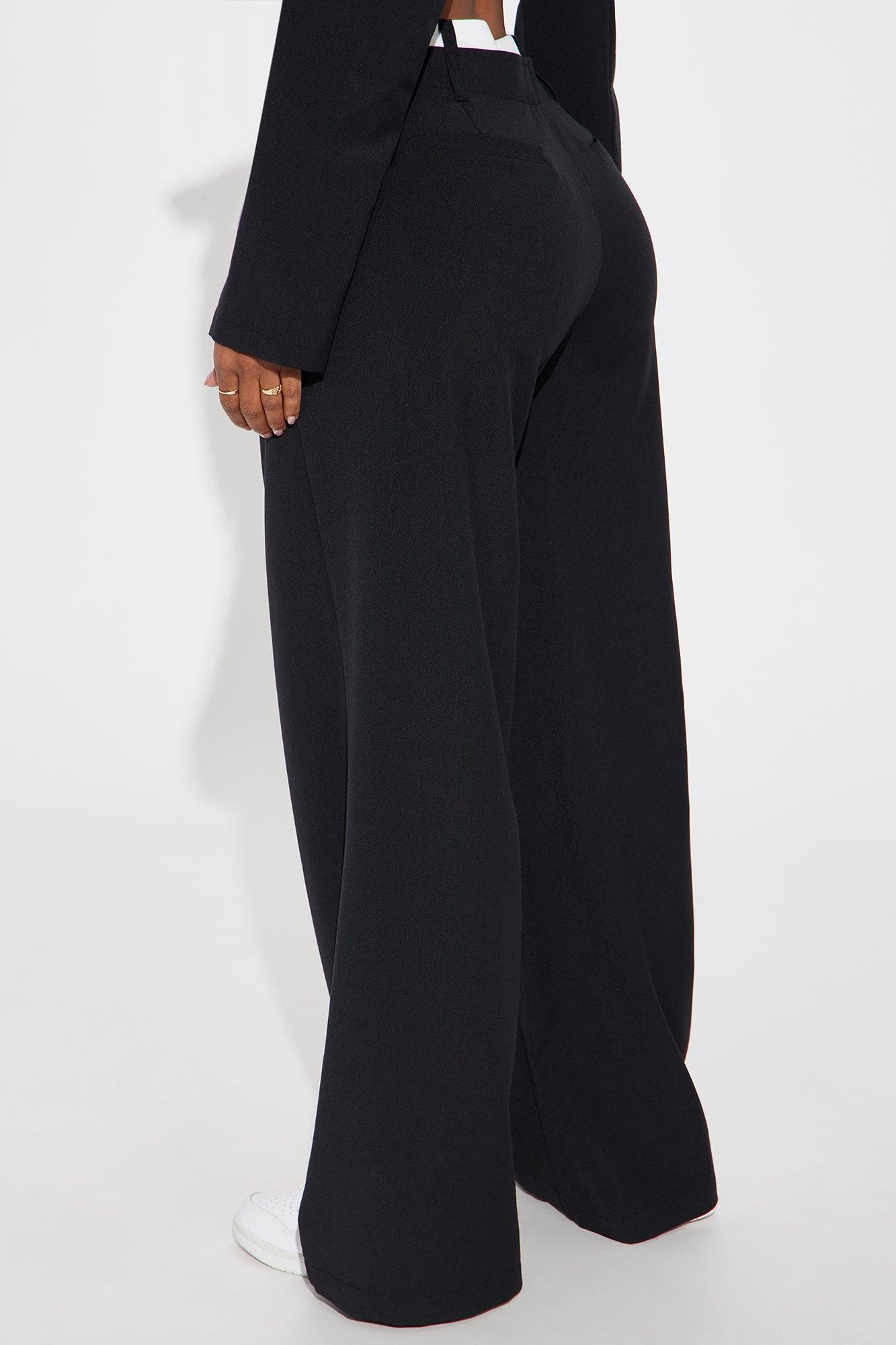 Chantel Double Waistband Trouser - Black Product Image