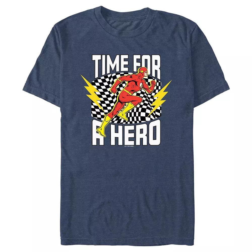 Men's The Flash Time For A Hero Graphic Tee, Size: XL, Navy Grey Product Image