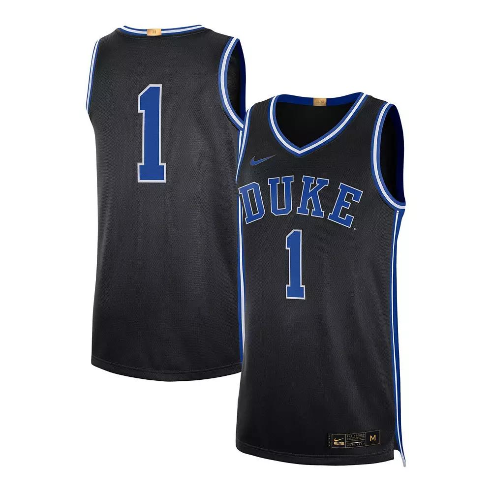 Men's Jordan Brand #1 Black Duke Blue Devils Limited Authentic Jersey, Size: Small Product Image