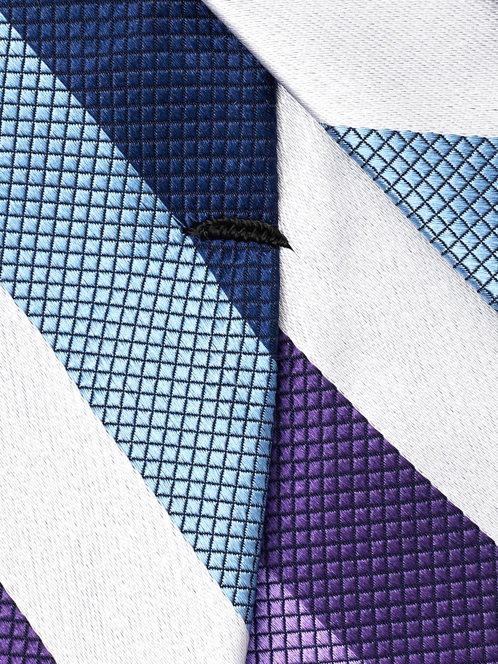Stripe Woven Silk Tie - Purple Multi Product Image