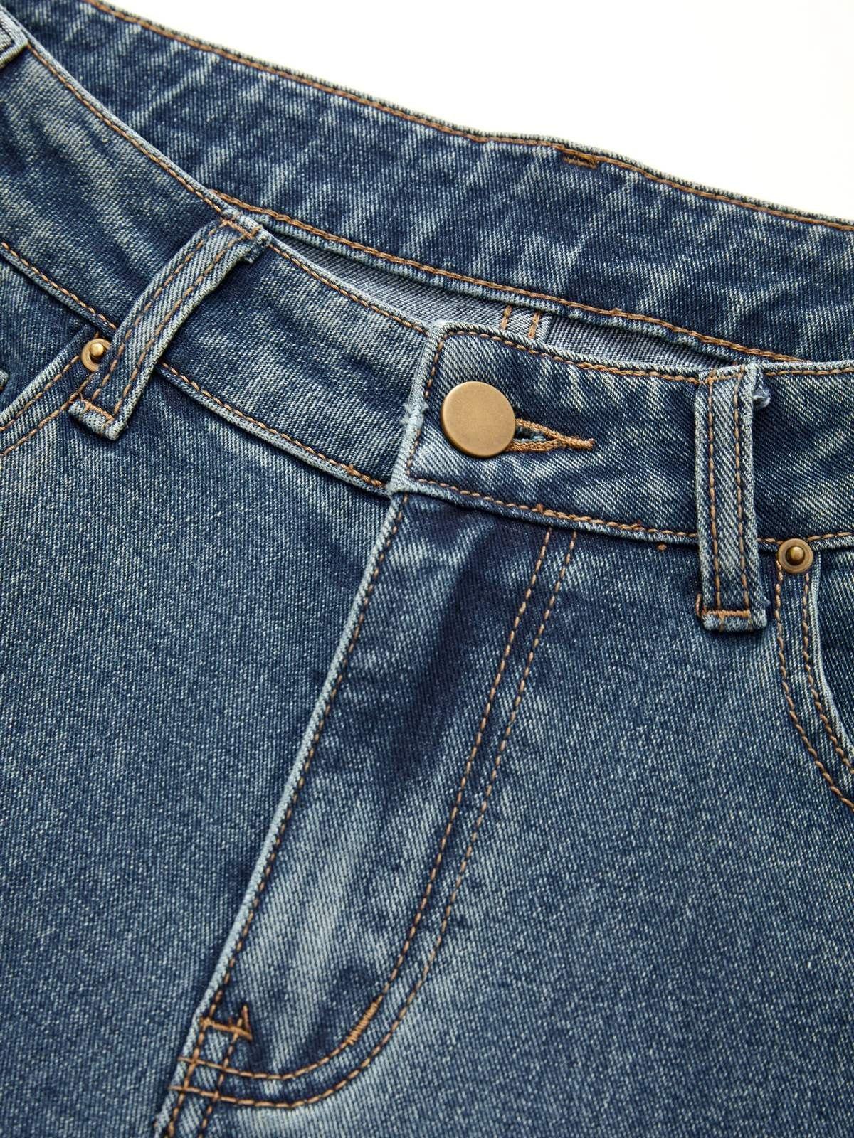 Panel Striped Vintage Flare Jeans Product Image