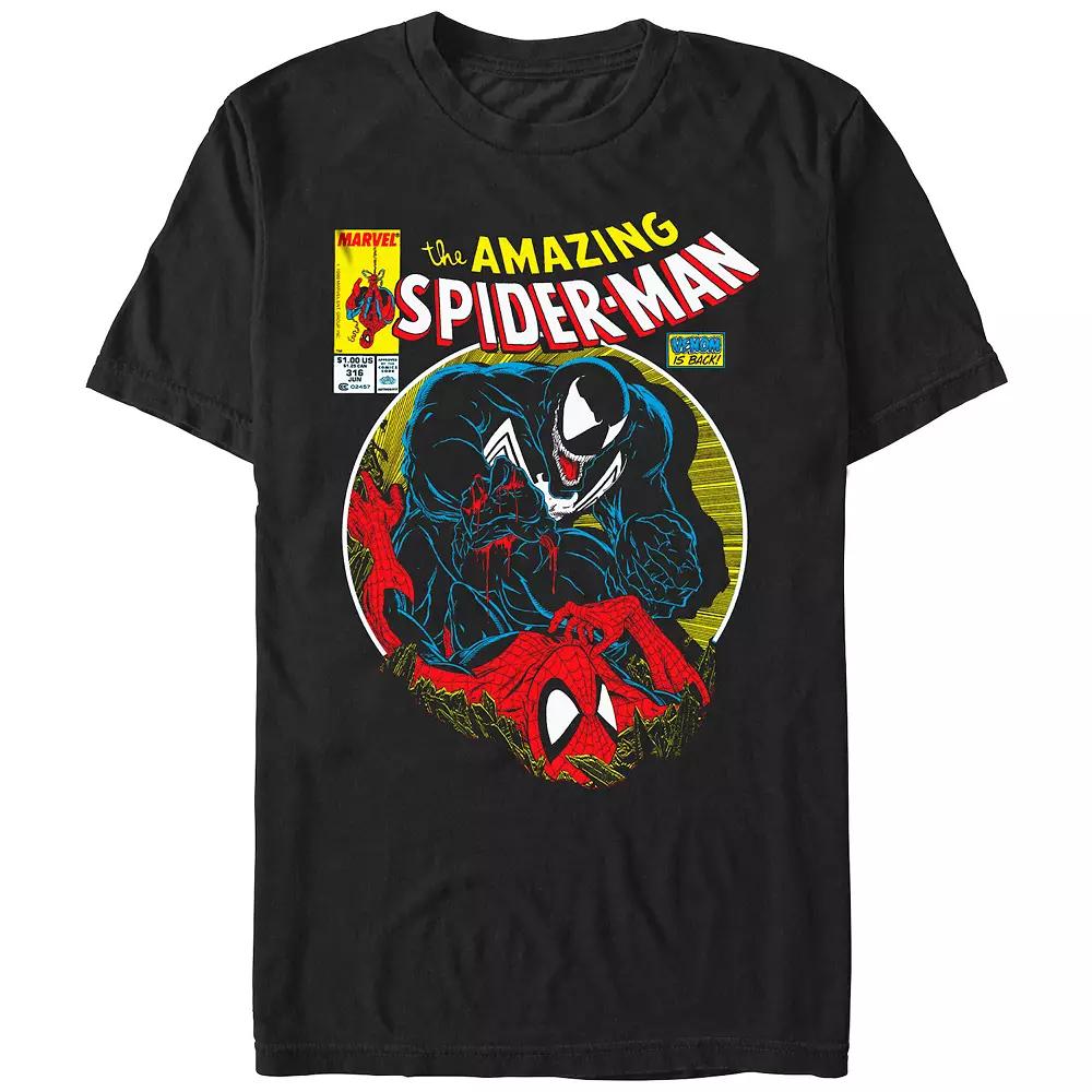 Men's Spider-Man Venom Attacking Spidey Graphic Tee,  Product Image