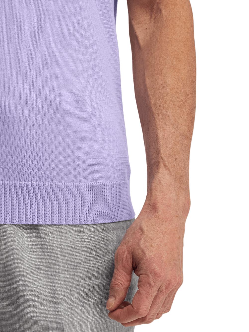 Supima Cotton Three Button Polo - Lavender Product Image
