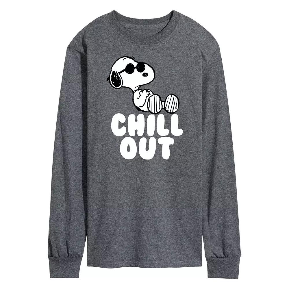 Men's Peanuts Chill Out Long Sleeve Graphic Tee,  Product Image