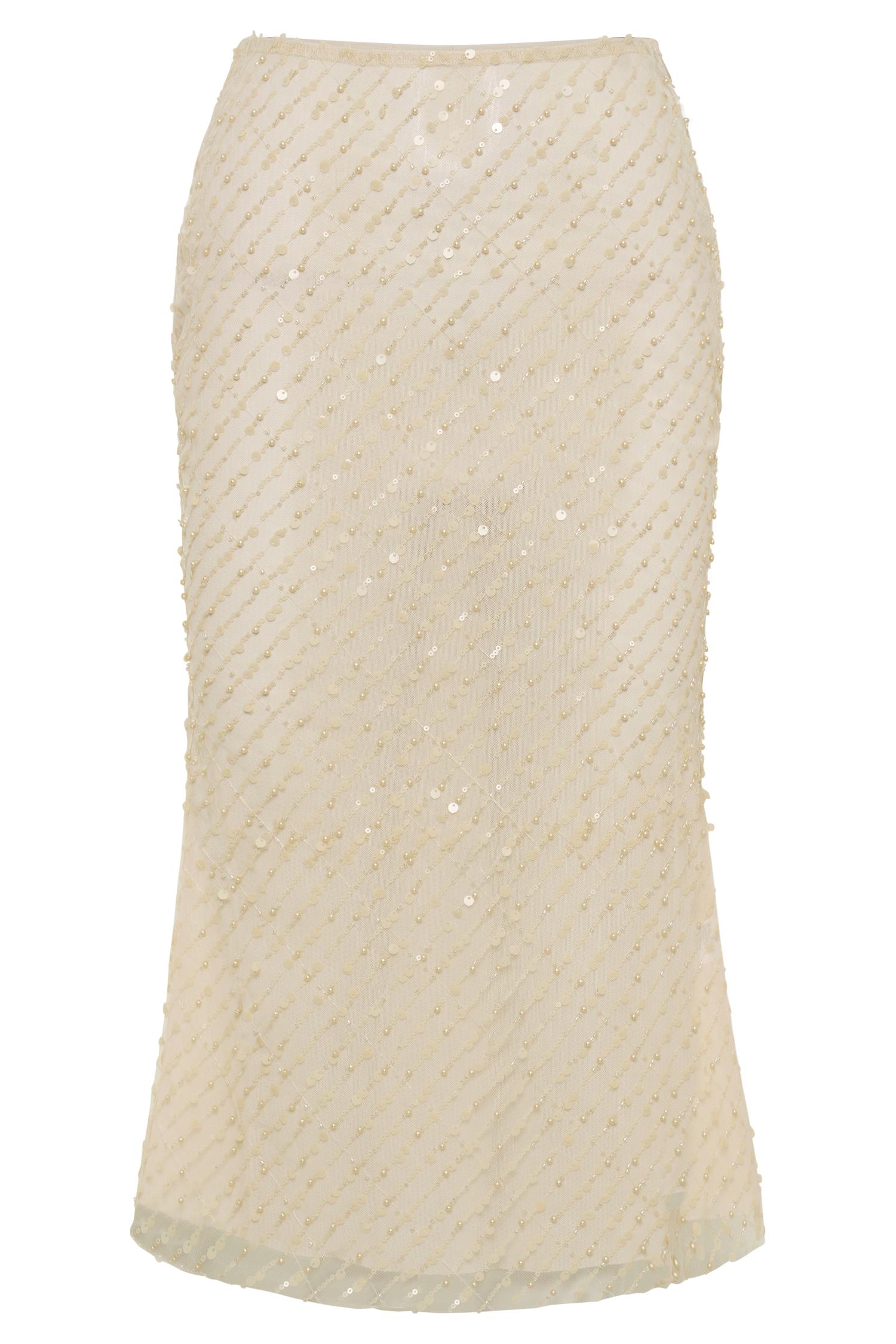 Brynne Sequin Midi Skirt - Buttercream Product Image