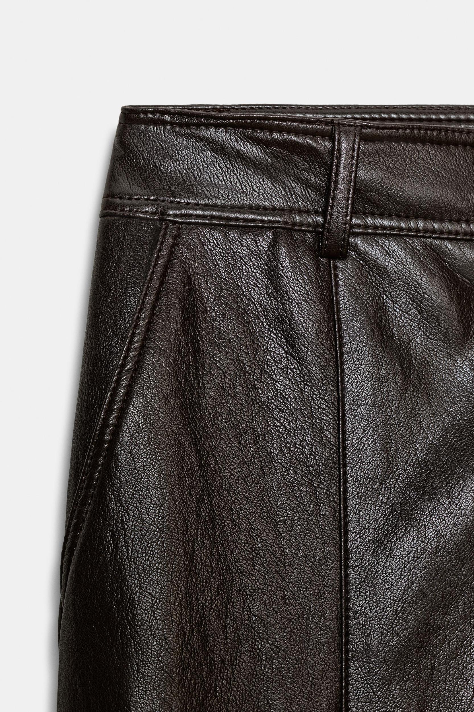 FAUX LEATHER STRAIGHT PANTS Product Image