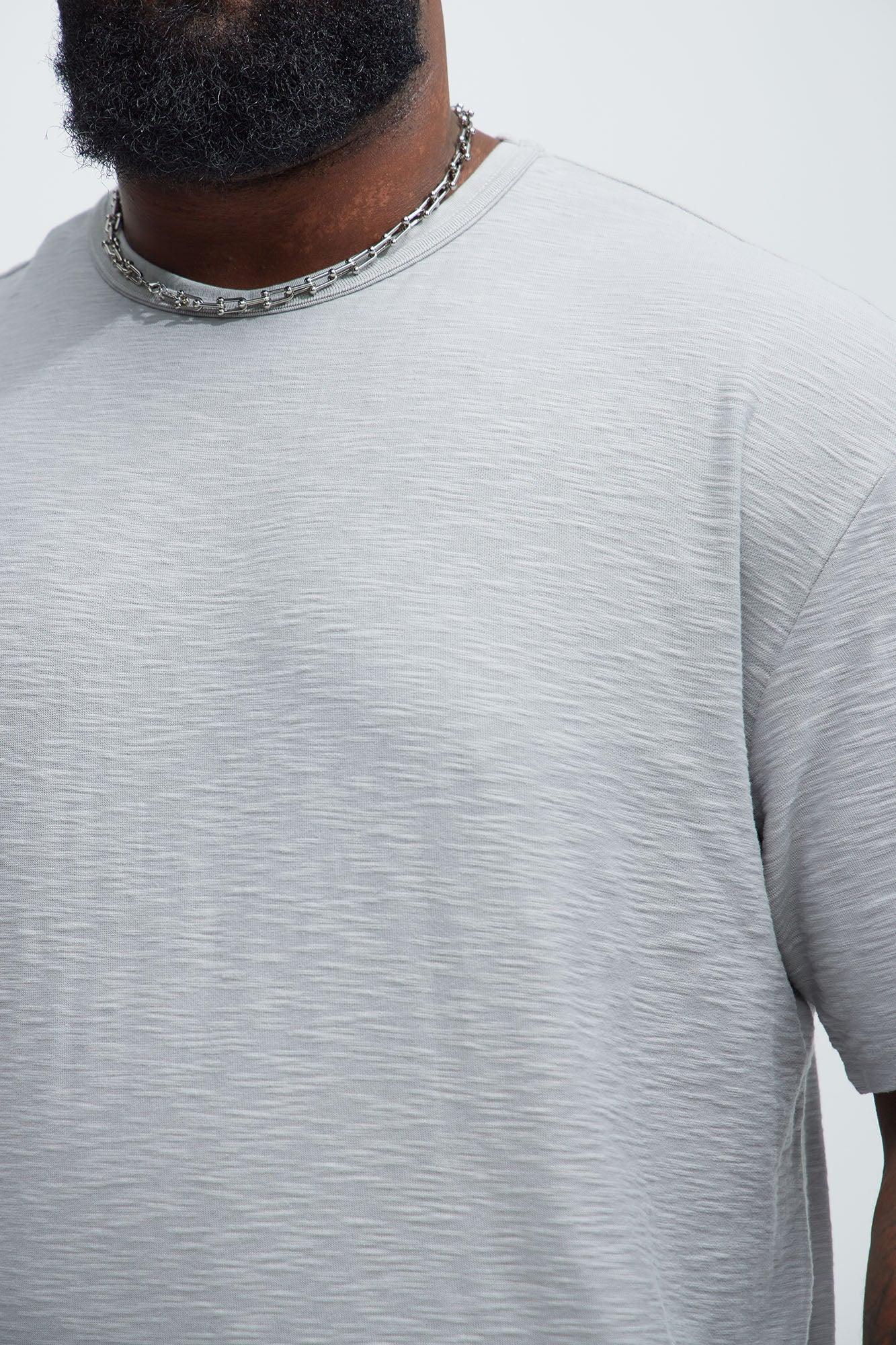 Asher Slub Texture Short Sleeve Tee - Grey Product Image