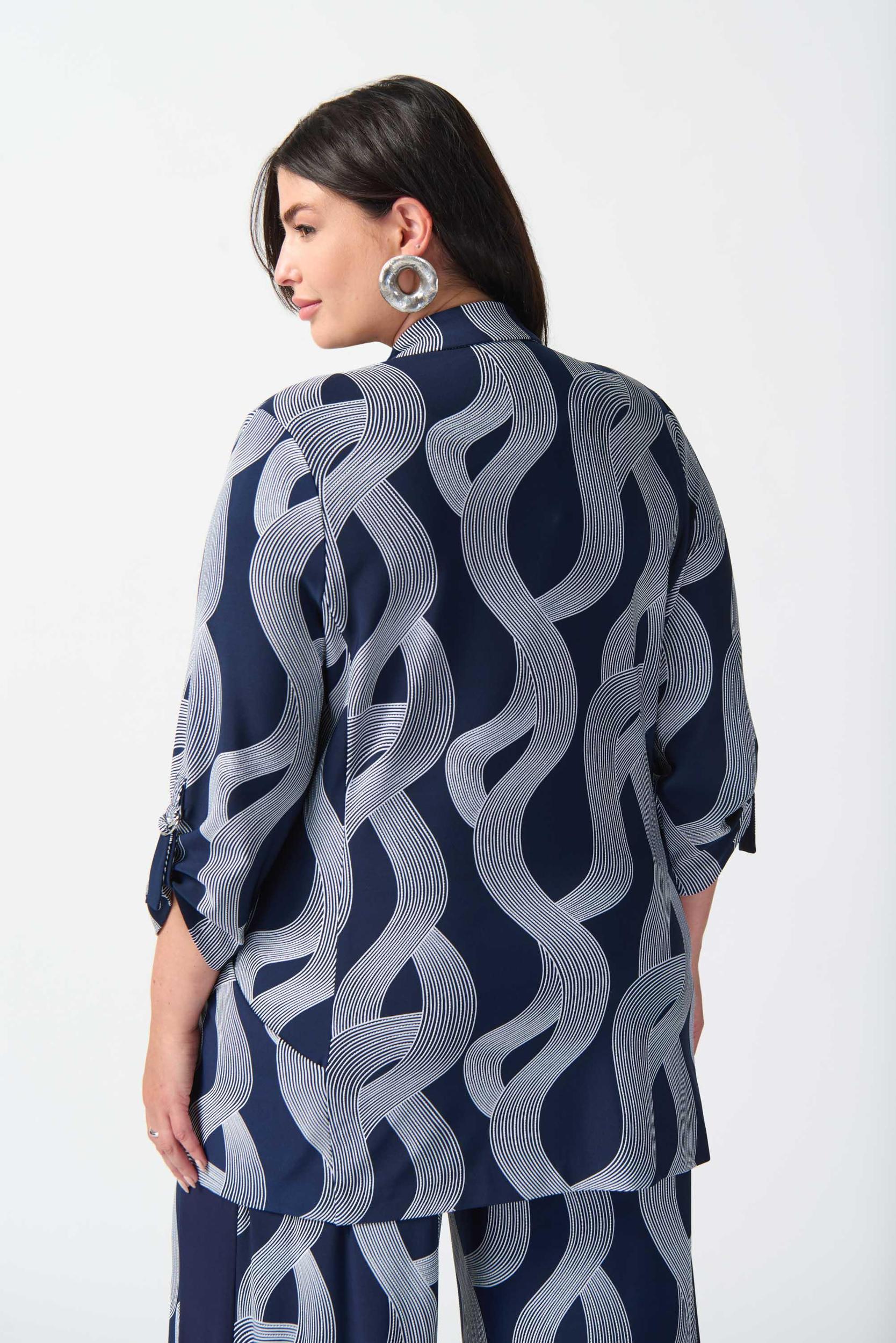 Silky Knit Abstract Print Boxy Blazer Product Image