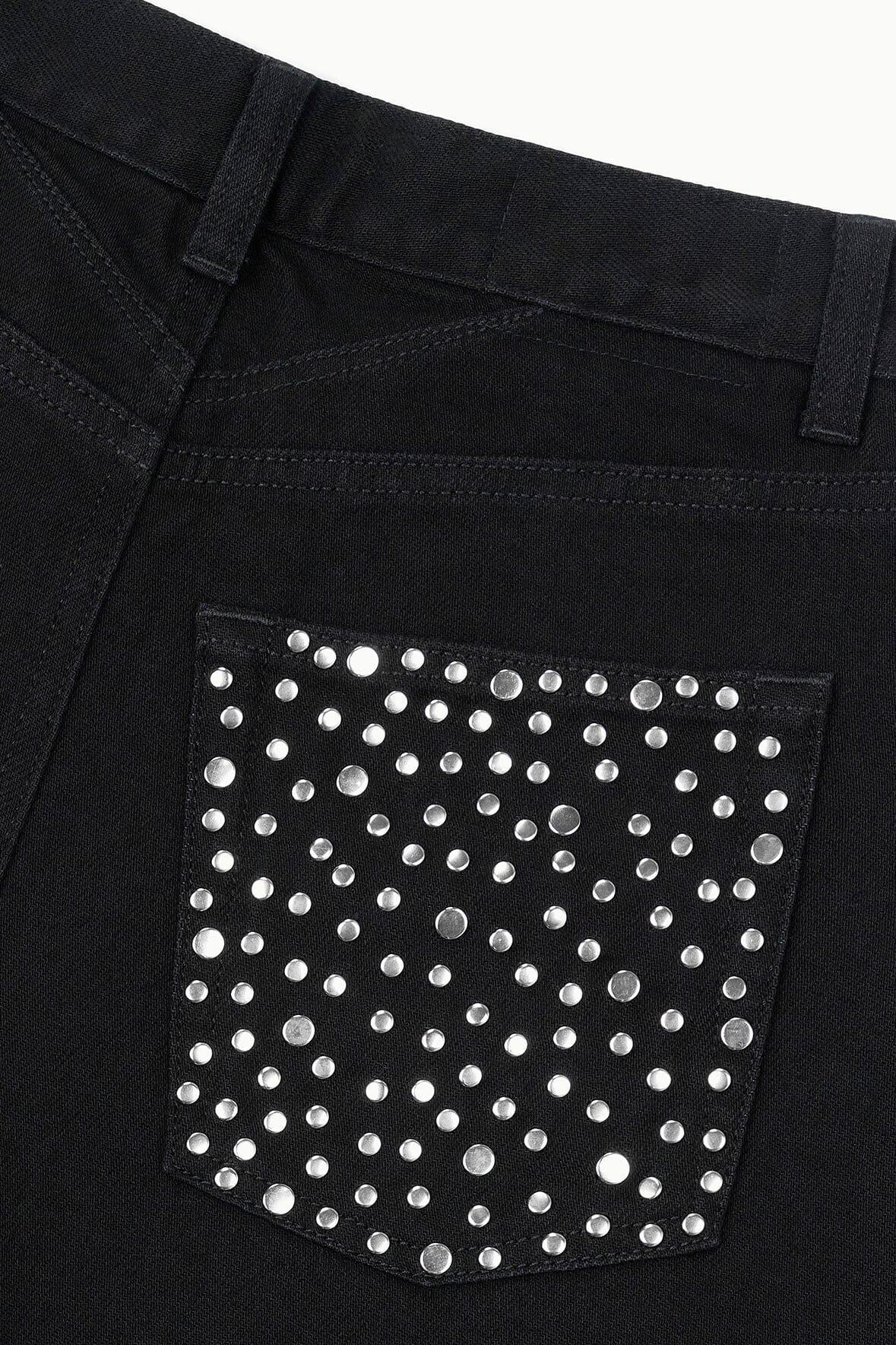 JACKSON STUDDED BARREL JEAN | BLACK Product Image