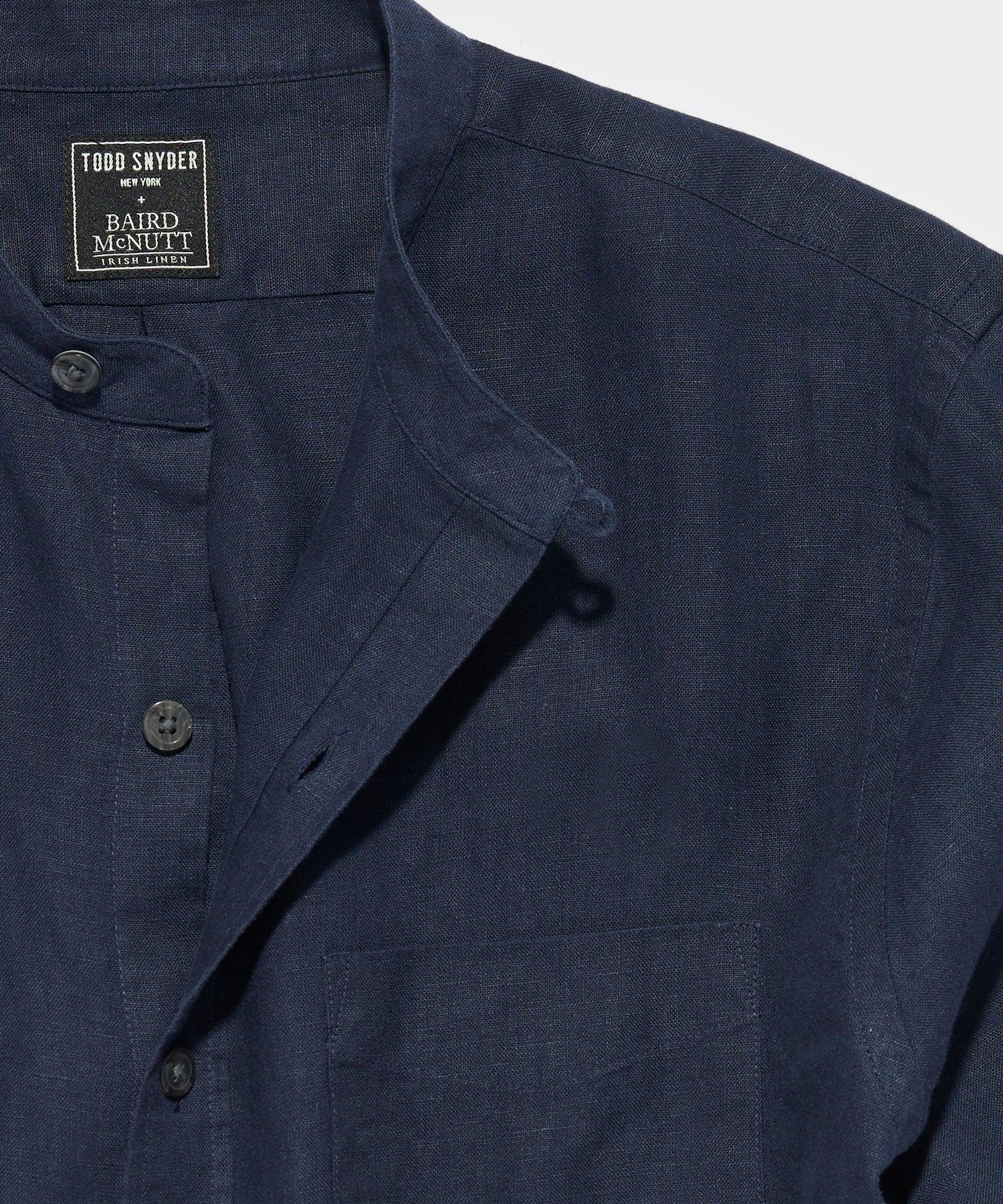 Sea Soft Irish Linen Band Collar Shirt Product Image