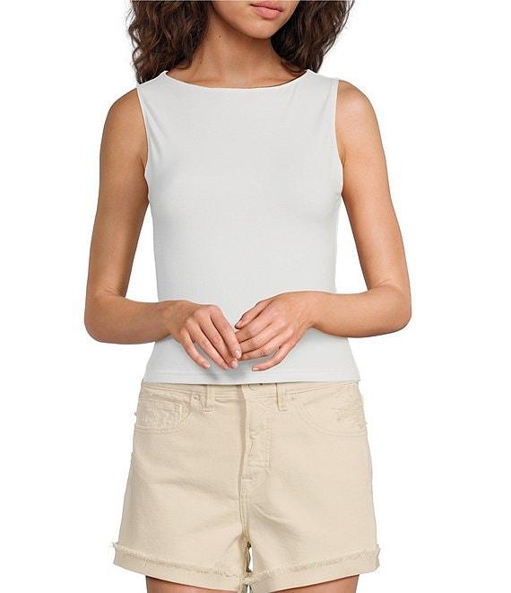 Good American Super Stretch Boat Neck Sleeveless Tank Product Image