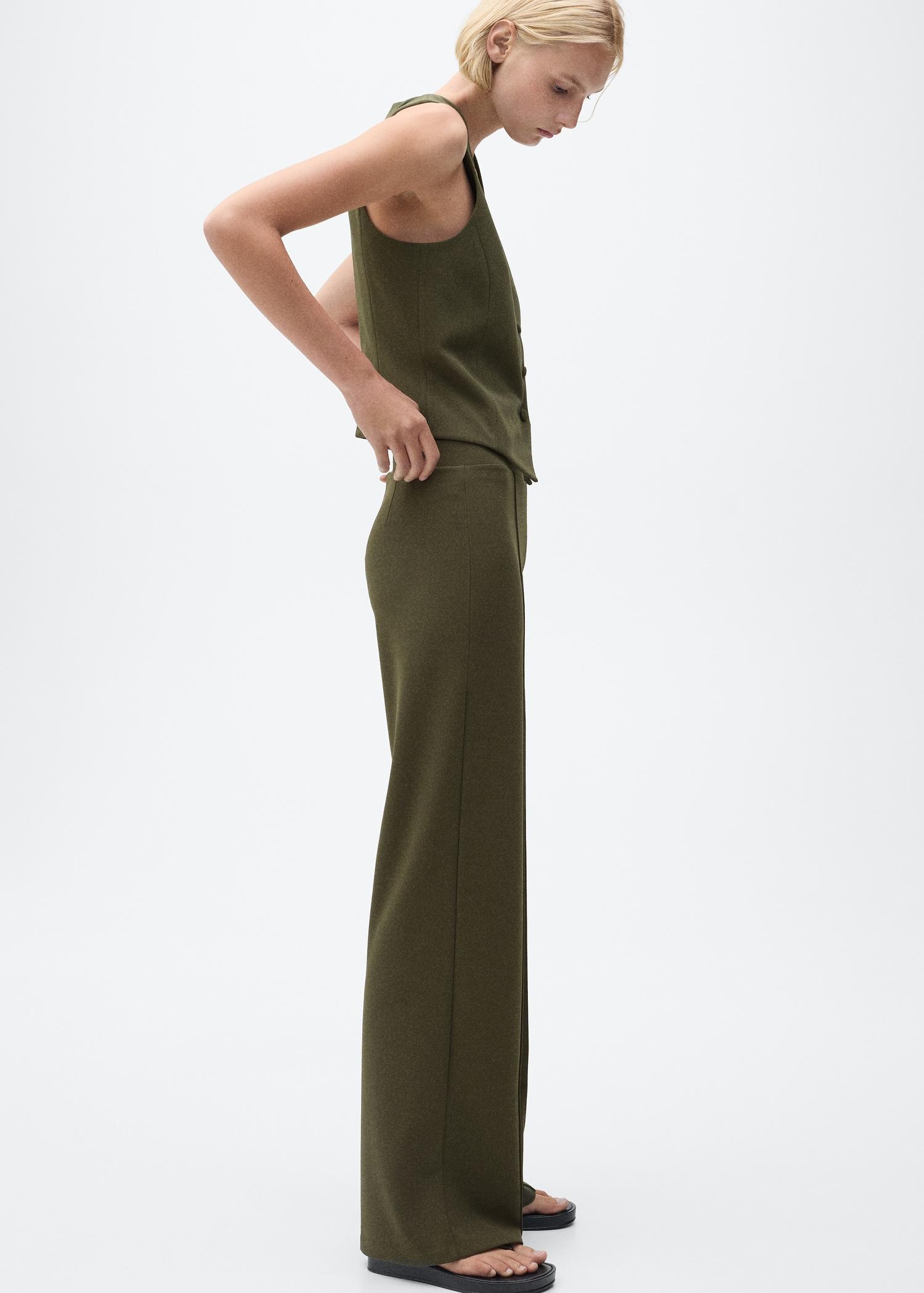 Straight knitted pants - Women | MANGO USA Product Image