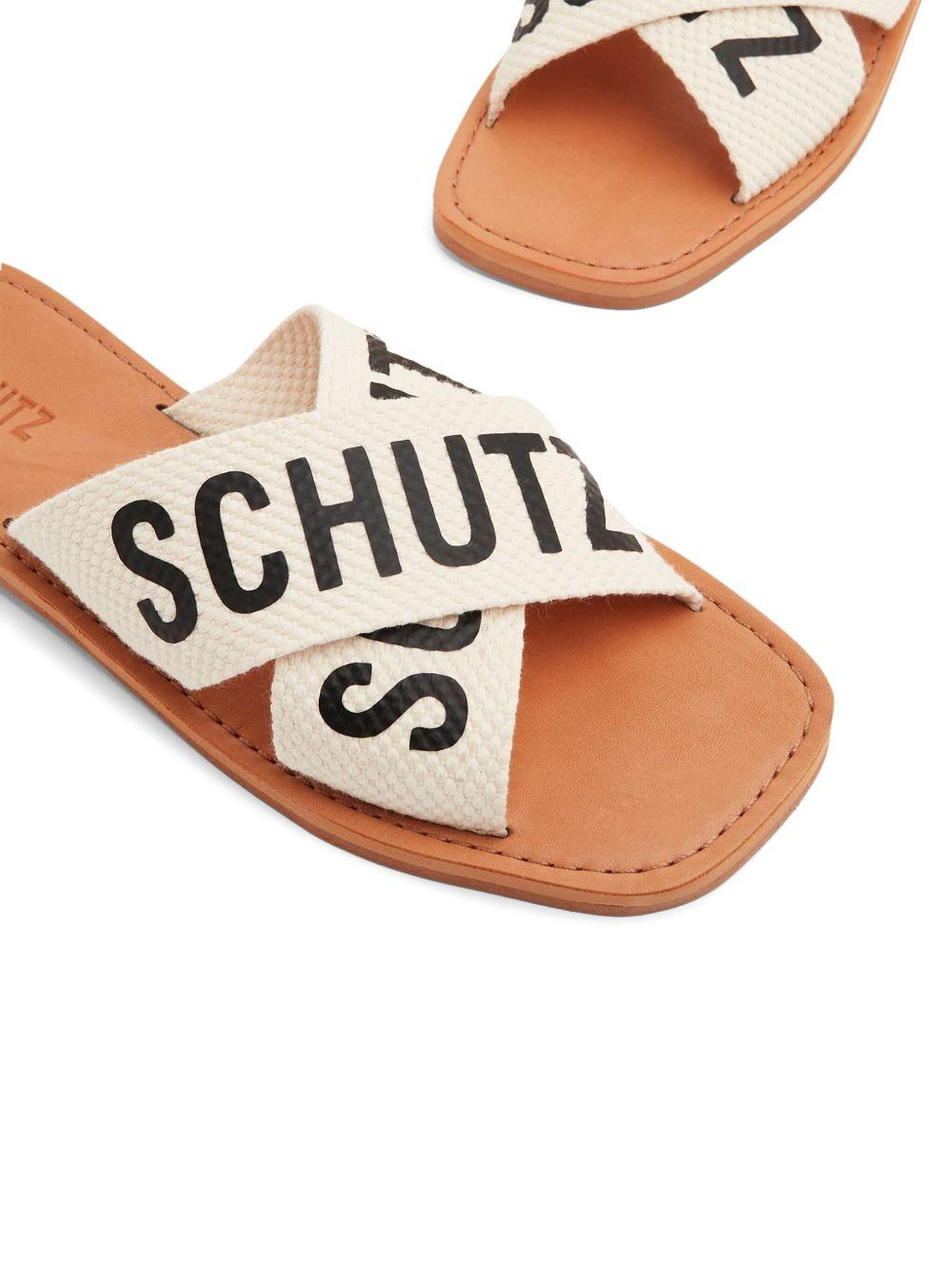 logo-print straps slides Product Image