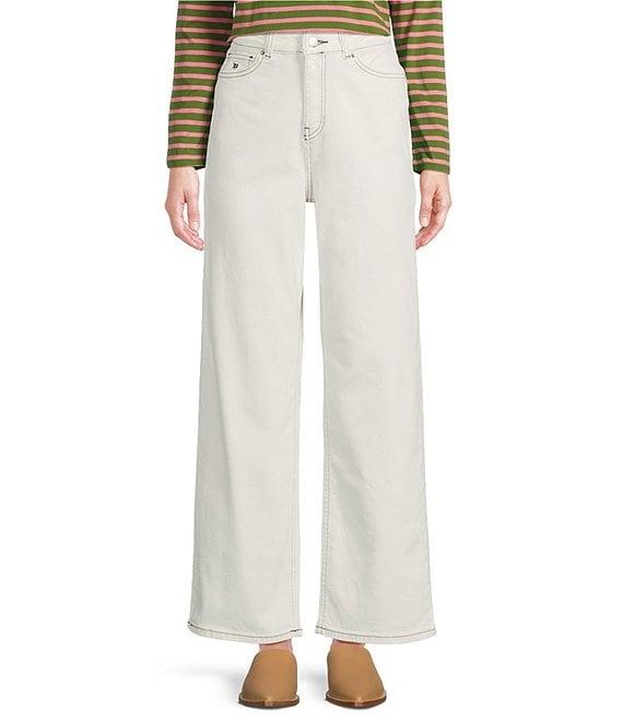 FRANCES VALENTINE Ace Stretch Denim Straight Wide Leg Jeans Product Image