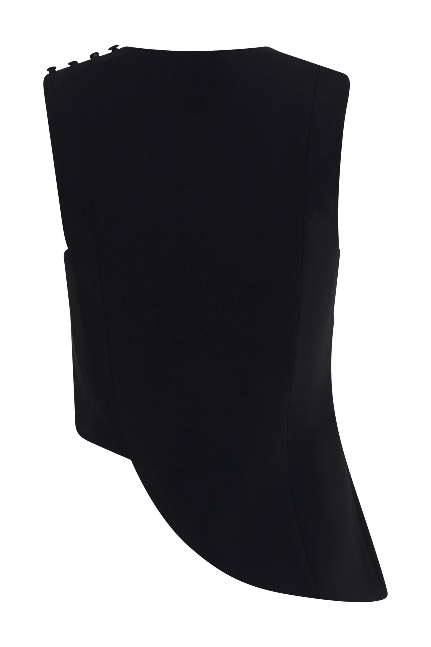 Astrid Asymmetric Sleeveless Suiting Top - Black Product Image