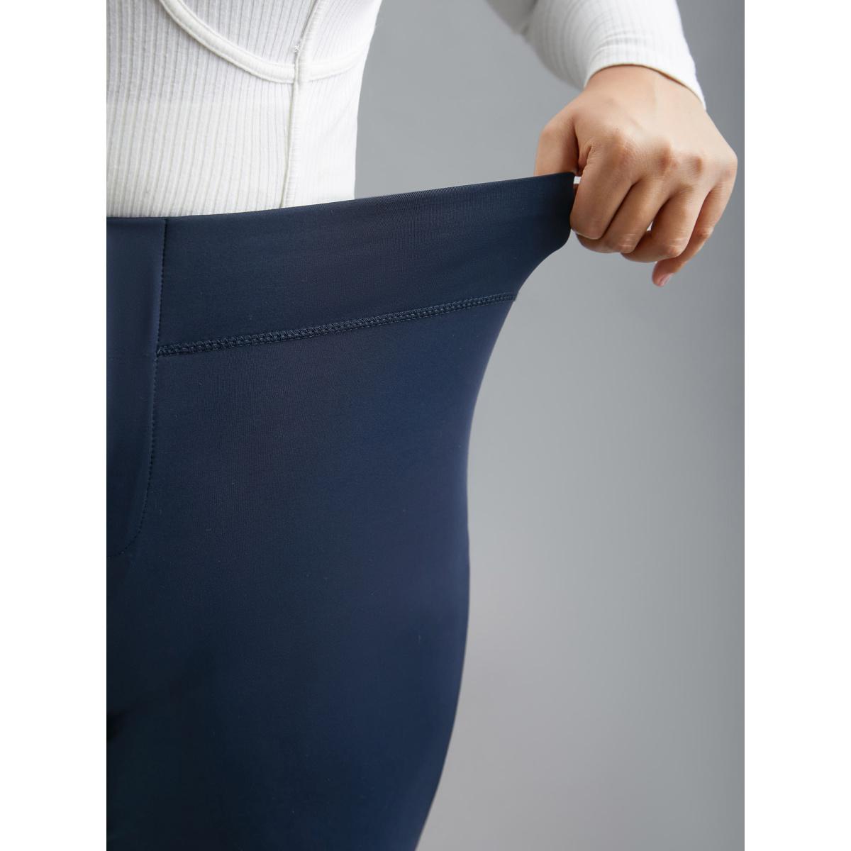 Plus Size Stretchy Waist Plain Bootcut Leggings Women Midnight Elegant High stretch Bootcut Mid Rise Everyday Leggings BloomChic 26/4X Product Image