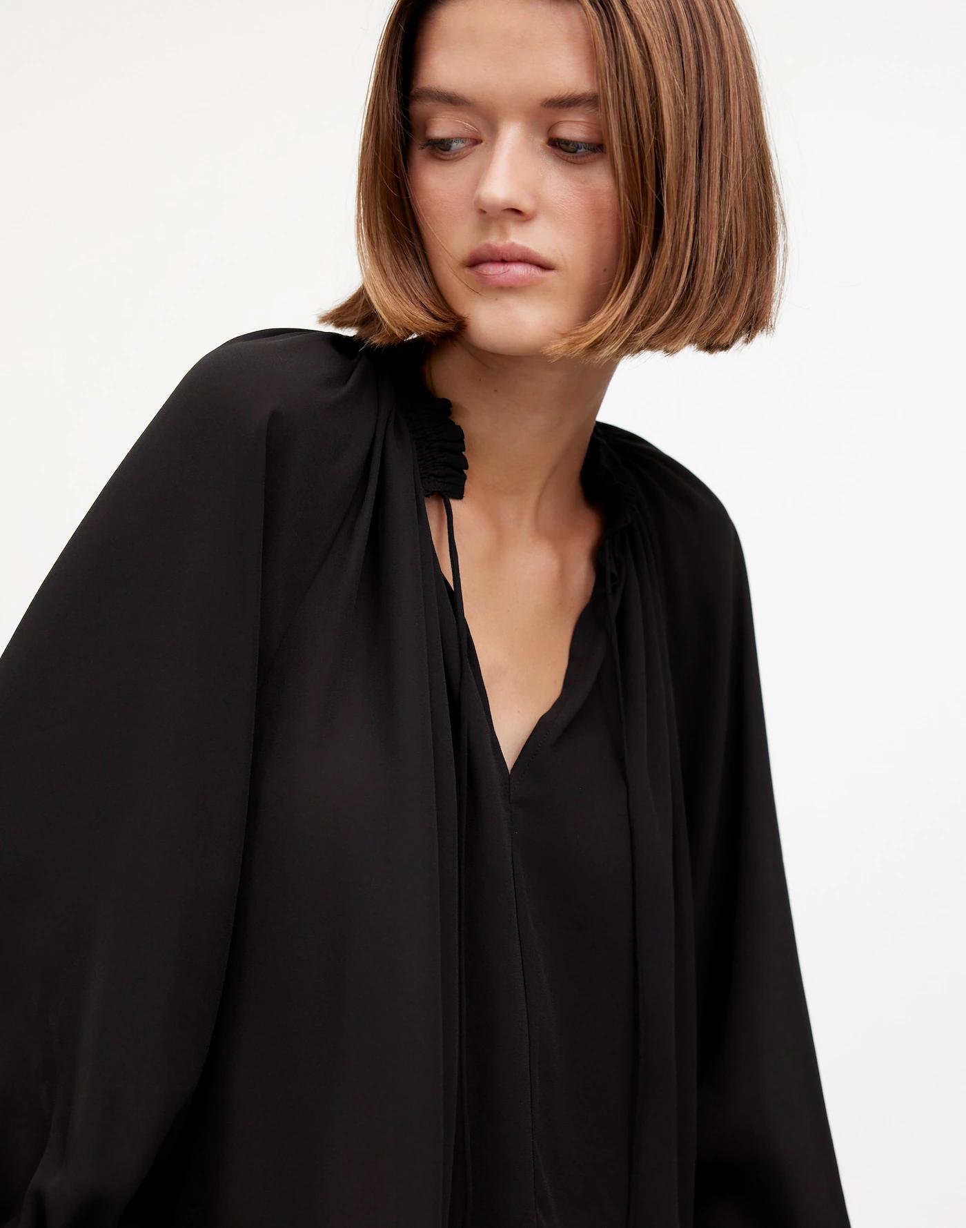 Long-Sleeve Tie-Neck Top Product Image