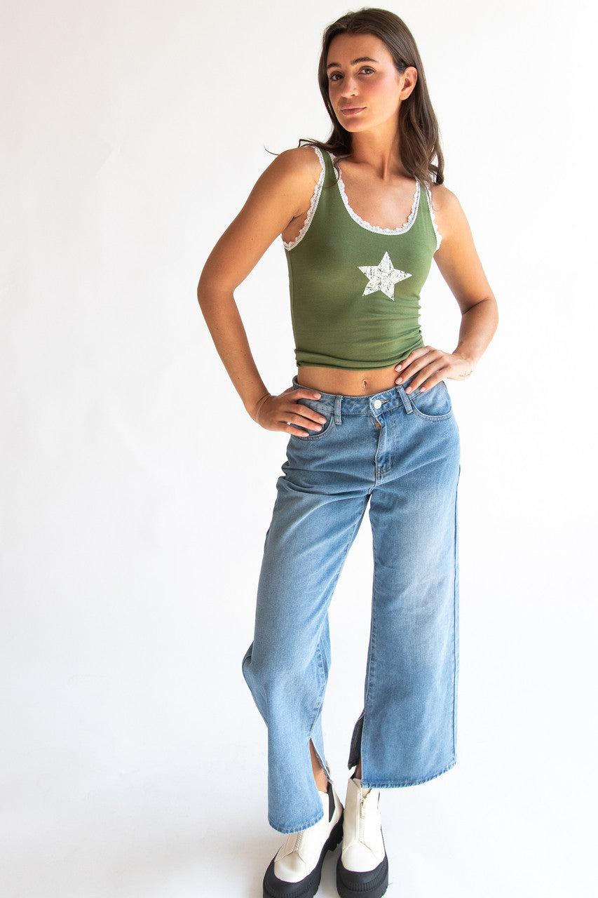 Lace Trim Star Tank Top Product Image