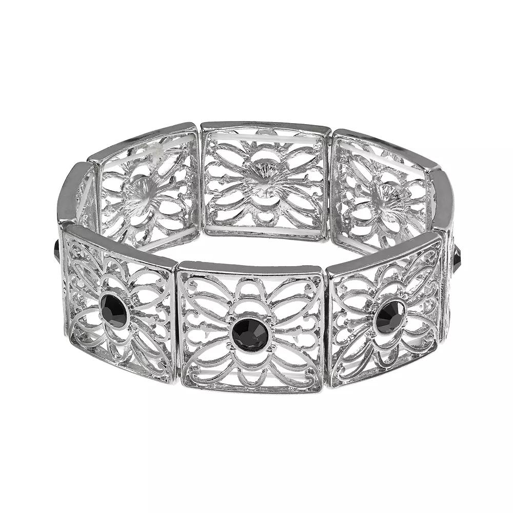 1928 Filigree Stretch Bracelet, Womens, Silver Tone Product Image