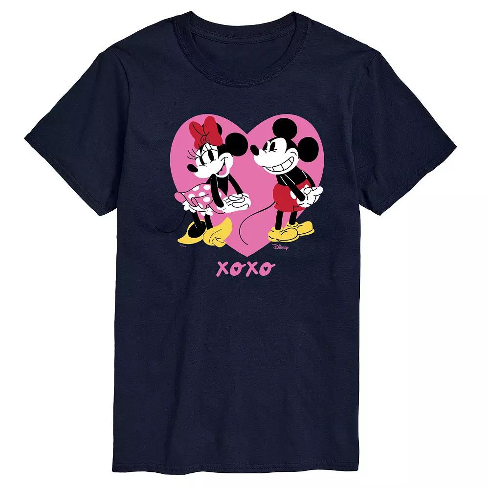 Disneys Mickey & Minnie Mouse Big & Tall XOXO Graphic Tee, Mens Blue Product Image