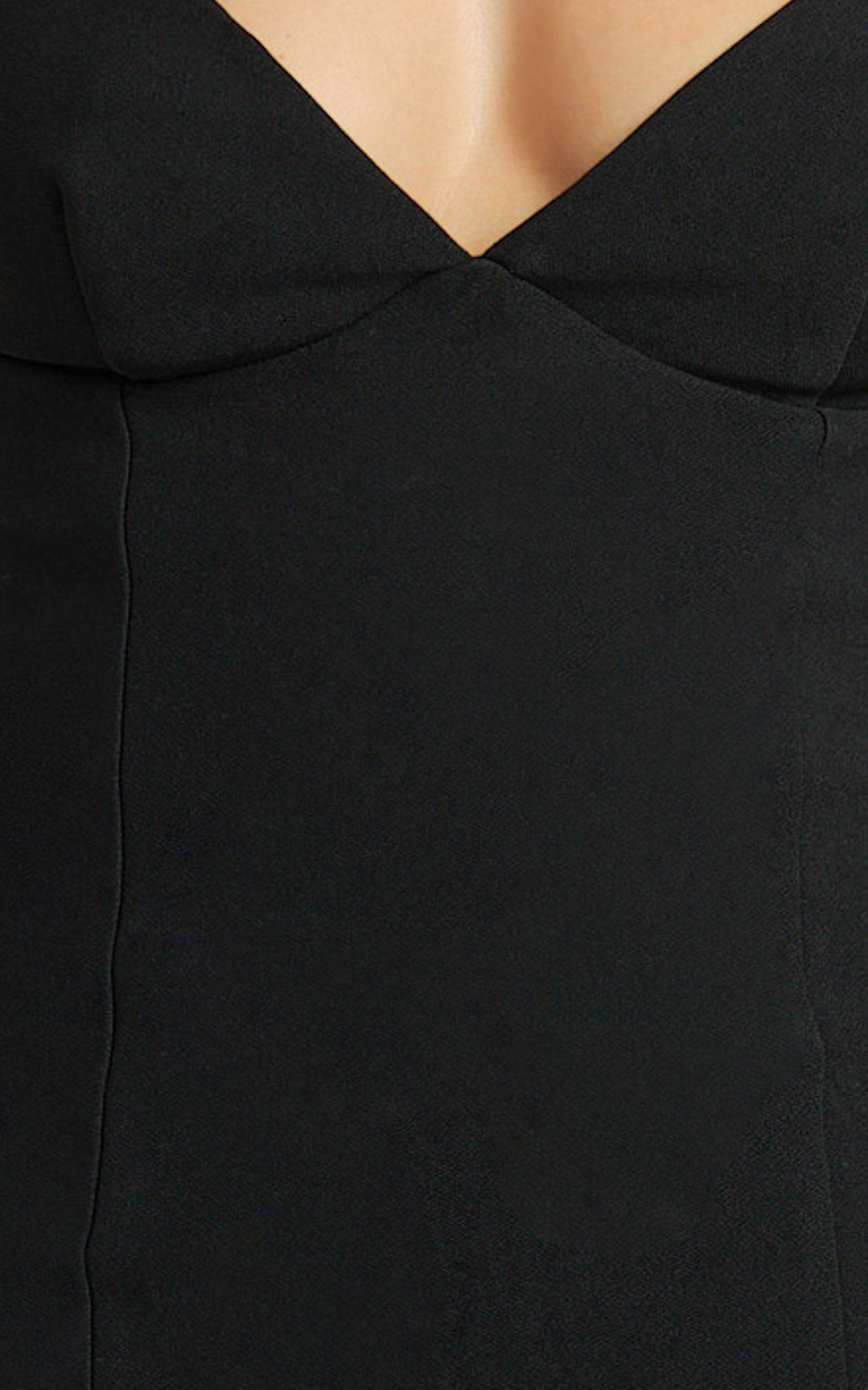 Loralie Maxi Dress - V Neck Low Back Bodycon Dress in Black Product Image