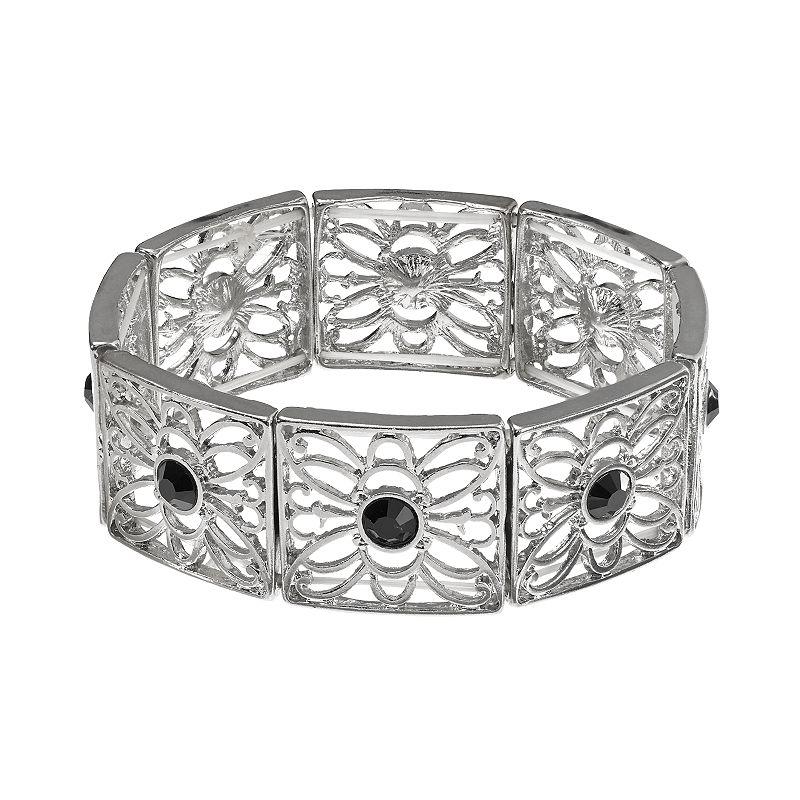 1928 Filigree Stretch Bracelet, Womens, Silver Tone Product Image