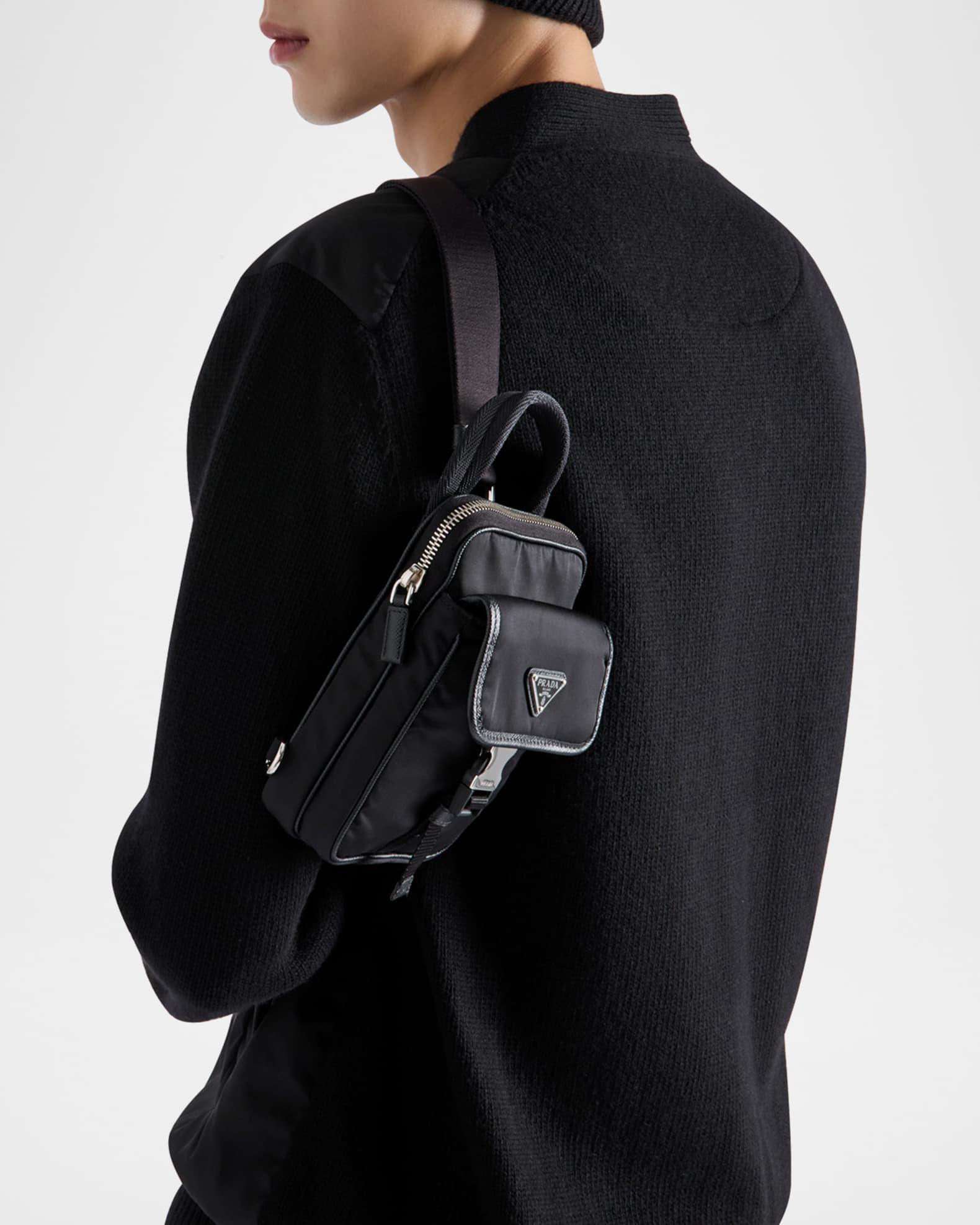 Men's Re-Nylon and Saffiano Leather Technology Bag Product Image