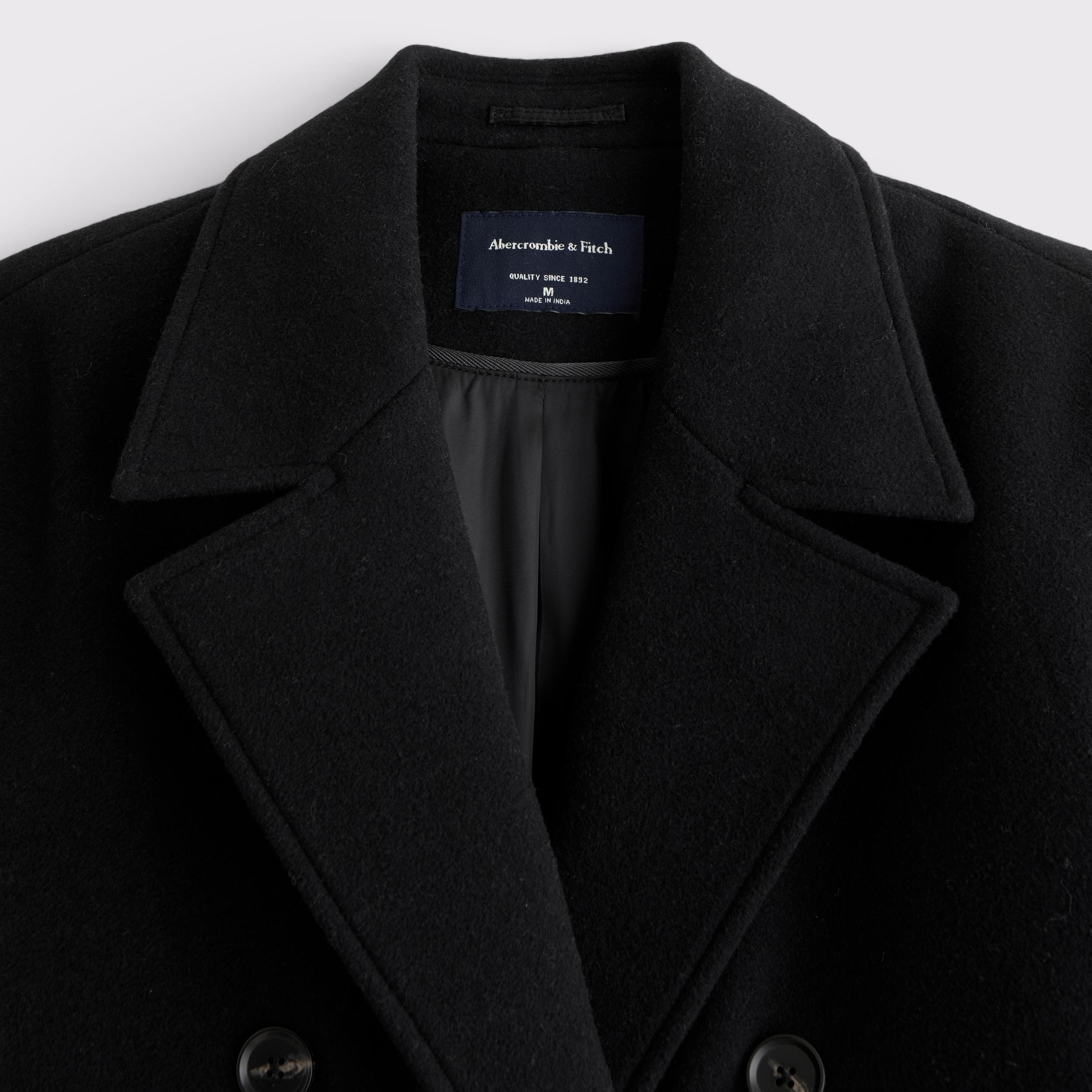 Double-Breasted Wool-Blend Coat Product Image