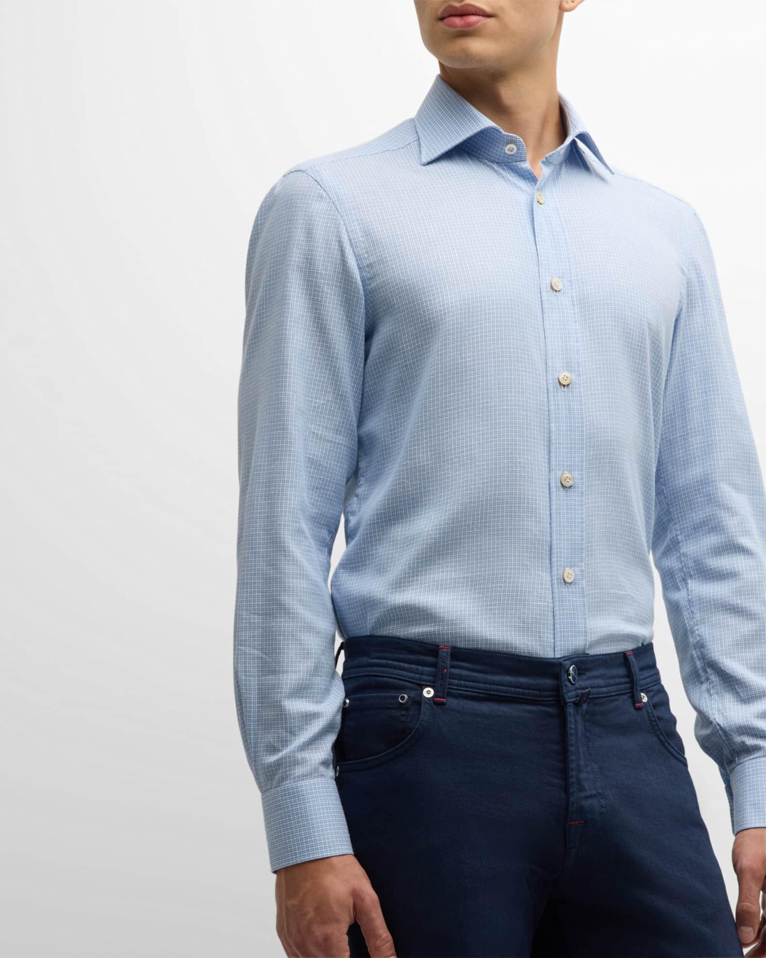 Men's Cotton Micro-Check Sport Shirt Product Image
