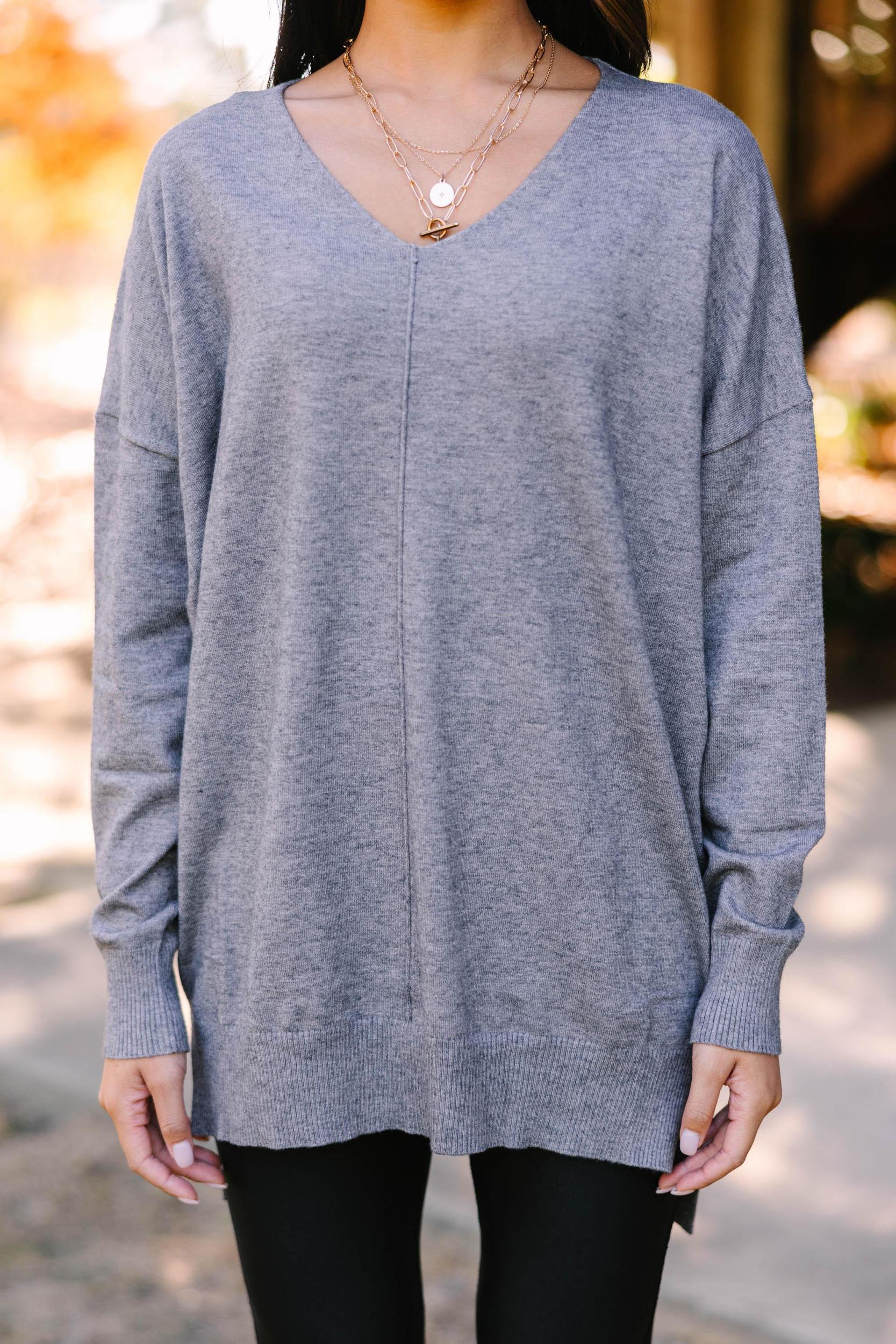 I Could Be Silver Gray Sweater Female Product Image