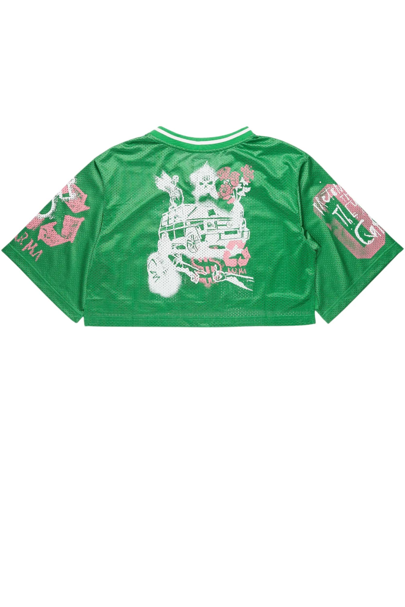 Riana Green Mesh Jersey Female Product Image