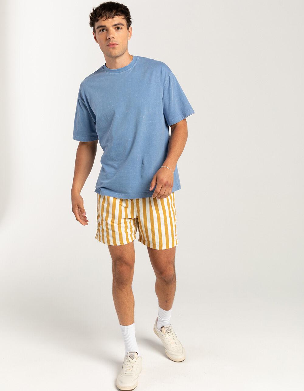RSQ Mens 6" Nylon Shorts - WHITE/GOLD Product Image