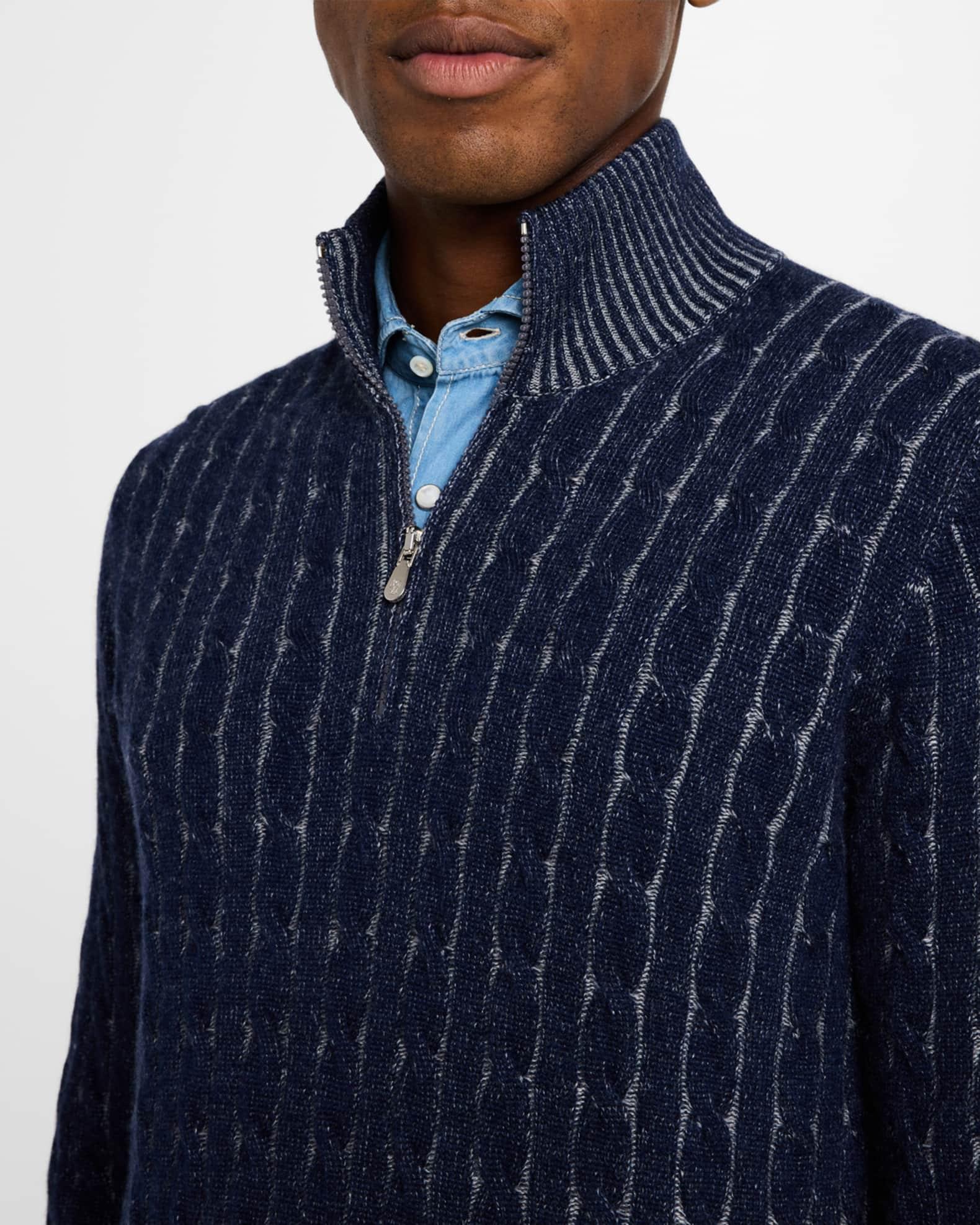 Men's Cashmere Cable Half-Zip Sweater Product Image