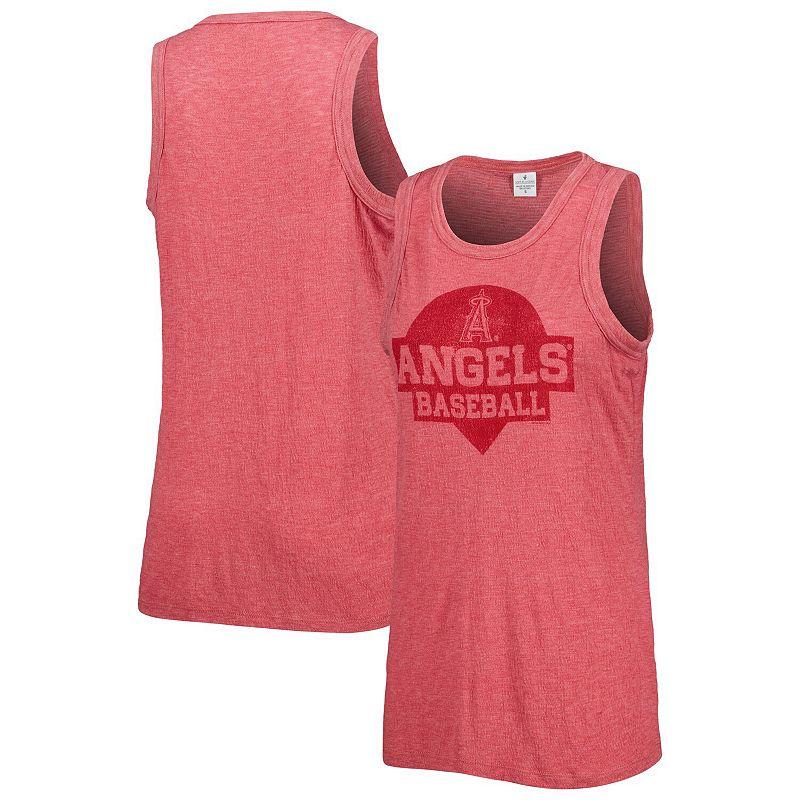 Women's Soft as a Grape Red Los Angeles Angels Tri-Blend Tank Top,  Product Image