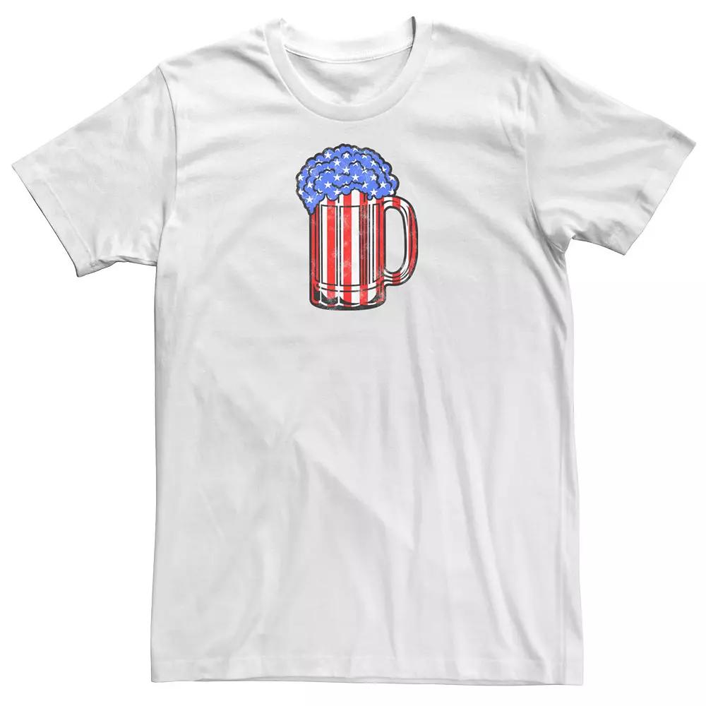 Big & Tall Americana Red, White & Blue Beer Mug Tee, Men's,  Product Image