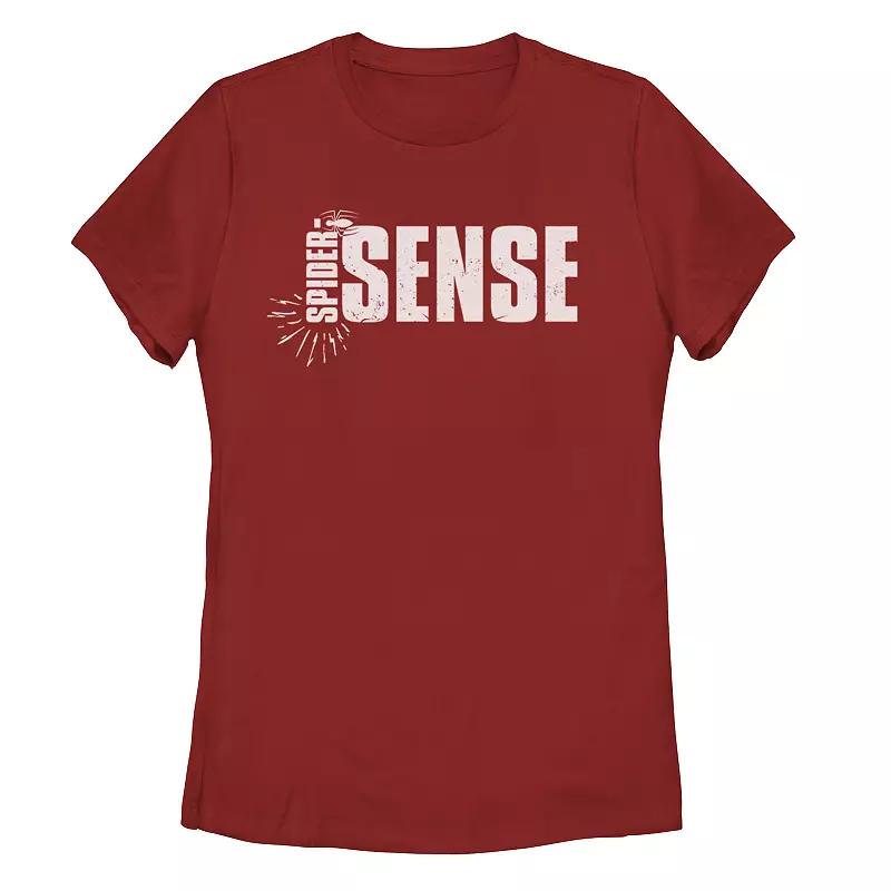 Juniors' Marvel Spider-Man Spider-Sense Text Tee, Girl's,  Product Image
