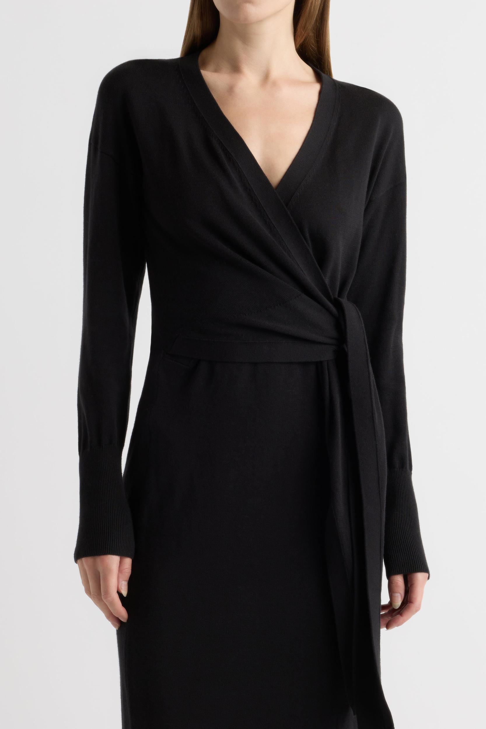 Linden Front-Wrap Sweater Dress Product Image