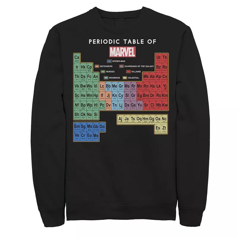 Big & Tall Marvel Ultimate Periodic Table Of Elements Fleece Sweatshirt, Men's,  Product Image
