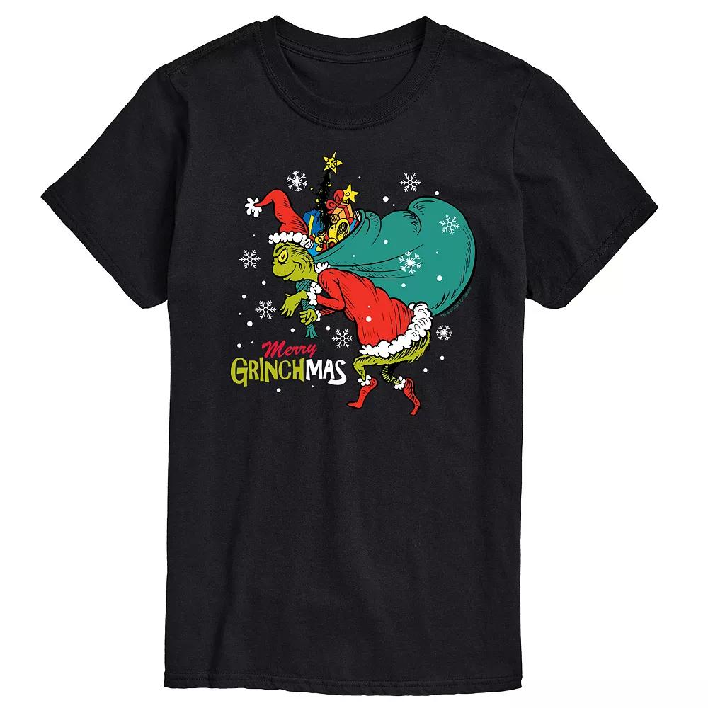 Big & Tall Dr. Seuss The Grinch Merry Grinchmas Toy Bag Graphic Tee, Men's,  Product Image