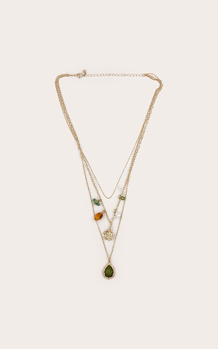 Jade Green Resin Bead Pendant Necklace Product Image