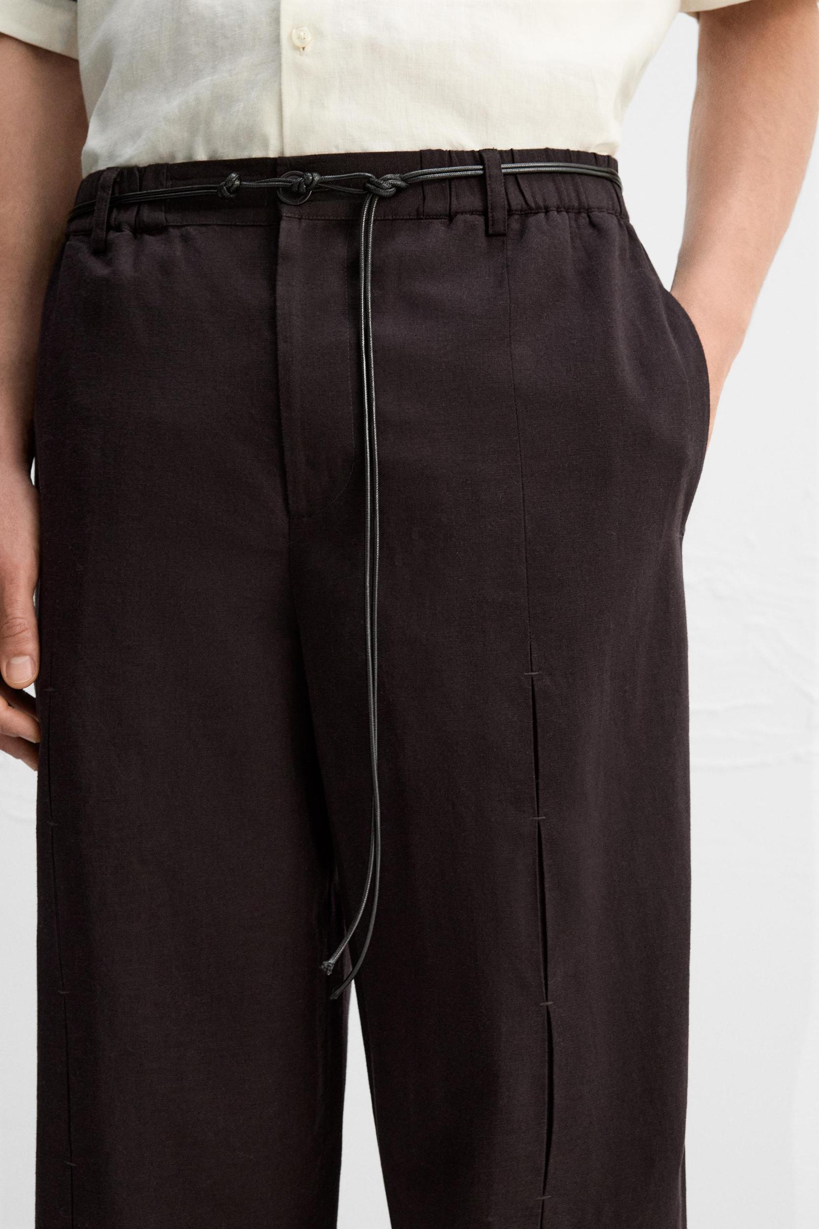 PLEATED COTTON - LINEN PANTS Product Image