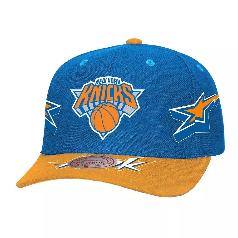 Men's Mitchell & Ness Blue/Orange New York Knicks AS2K Stars Pro Crown Adjustable Hat Product Image