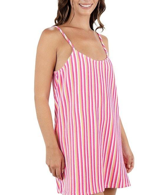 Hurley Terry Stripe Scoop Neck Spaghetti Strap Swim Cover-Up Dress Product Image