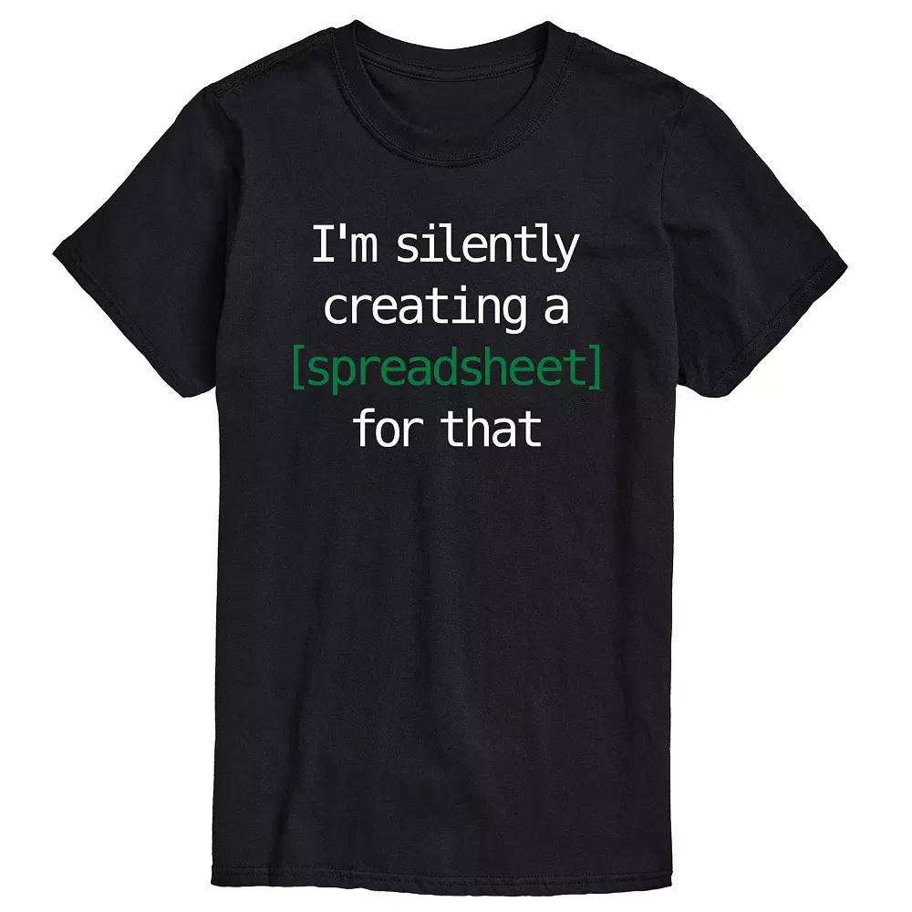Big & Tall Silently Creating A Spreadsheet Graphic Tee, Men's,  Product Image