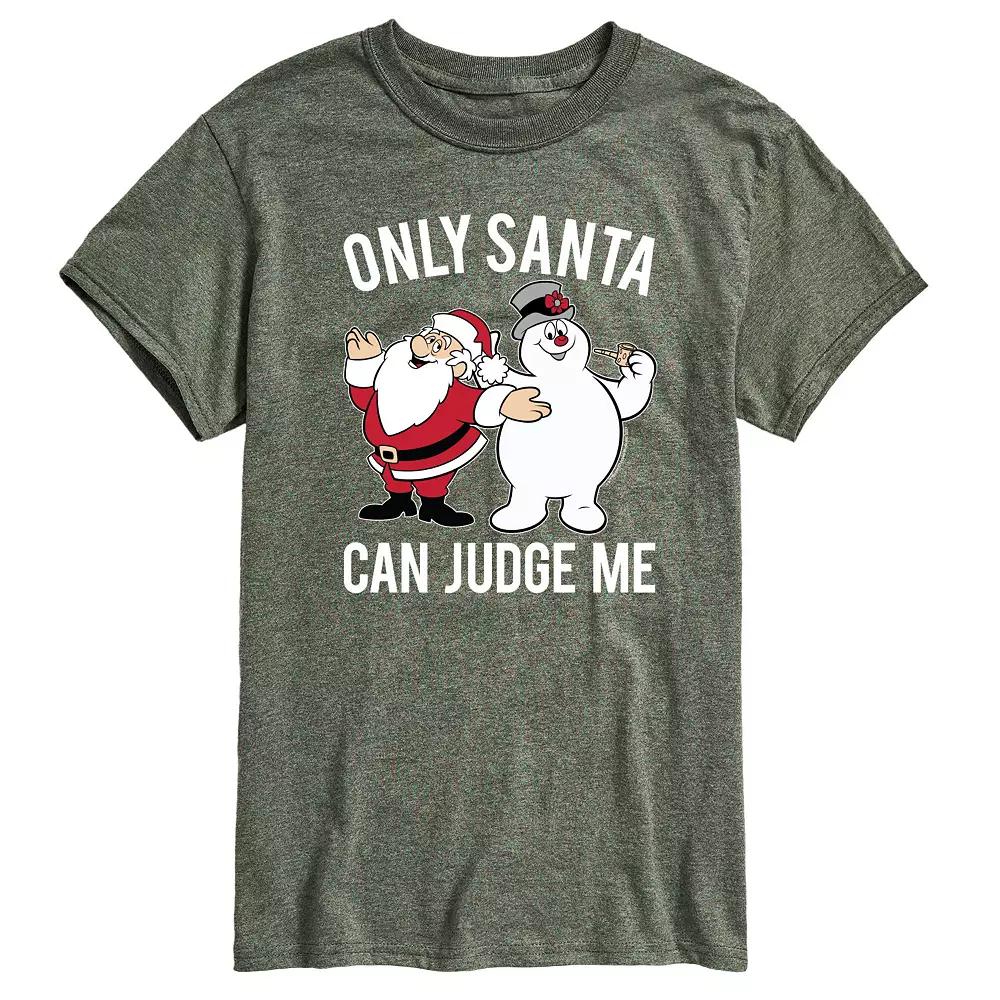 Men's Frosty the Snowman Only Santa Can Judge Me Graphic Tee,  Product Image