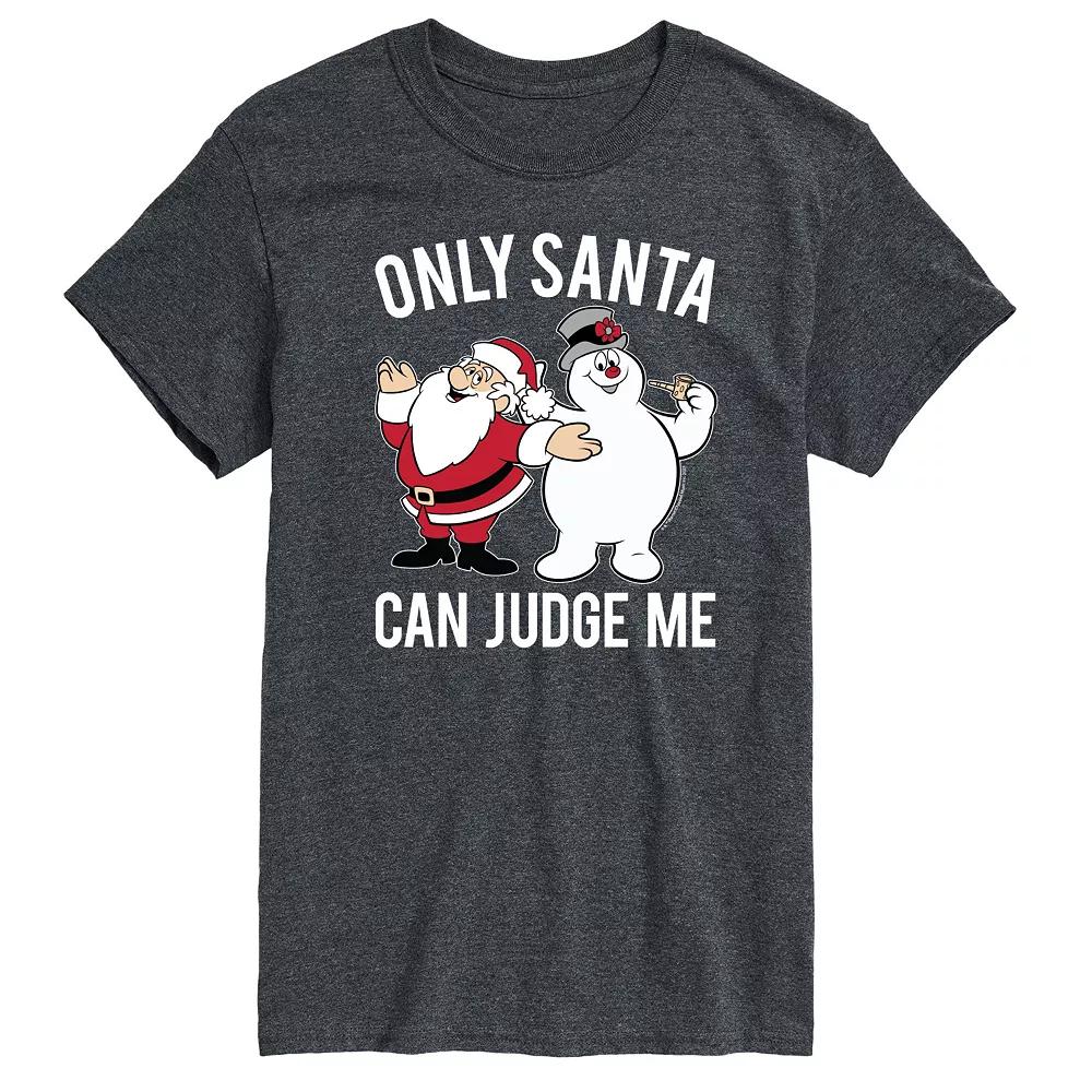 Men's Frosty the Snowman Only Santa Can Judge Me Graphic Tee,  Product Image