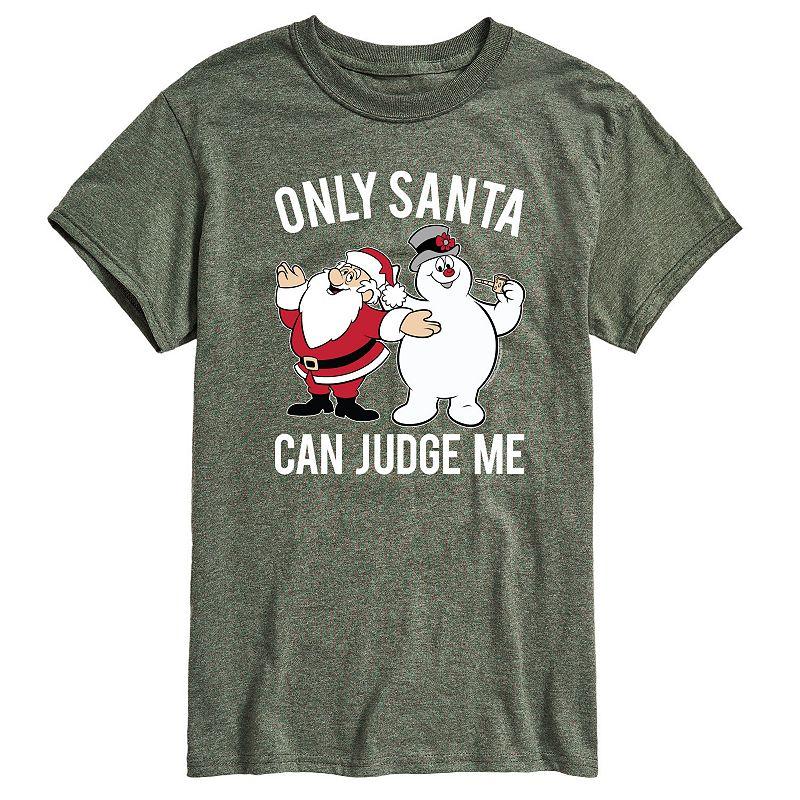 Men's Frosty the Snowman Only Santa Can Judge Me Graphic Tee,  Product Image